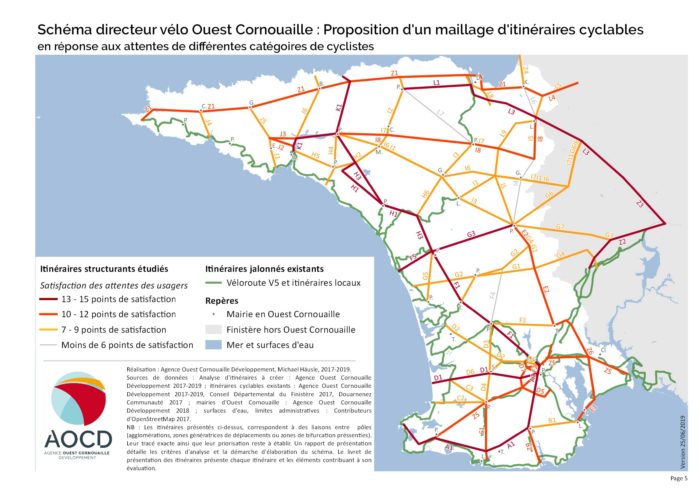 Le réseau cyclable cible de l'Ouest Cornouaille